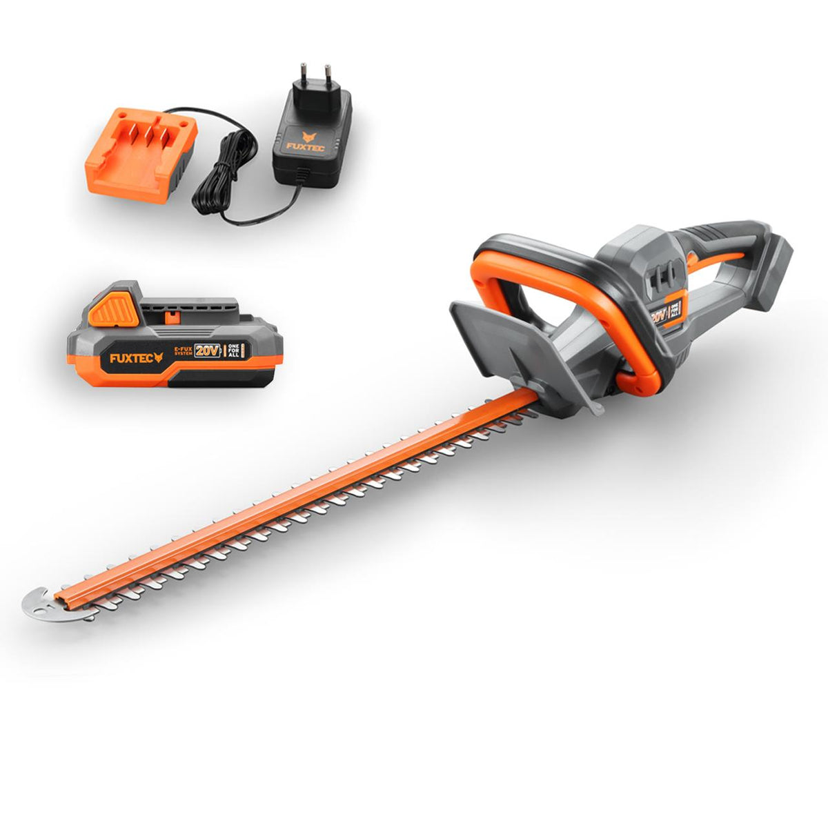 FUXTEC 20V Akku Heckenscheren FX-E1HS20 SET mit 1 x Akku 2Ah, 1 x Ladegerät 1A