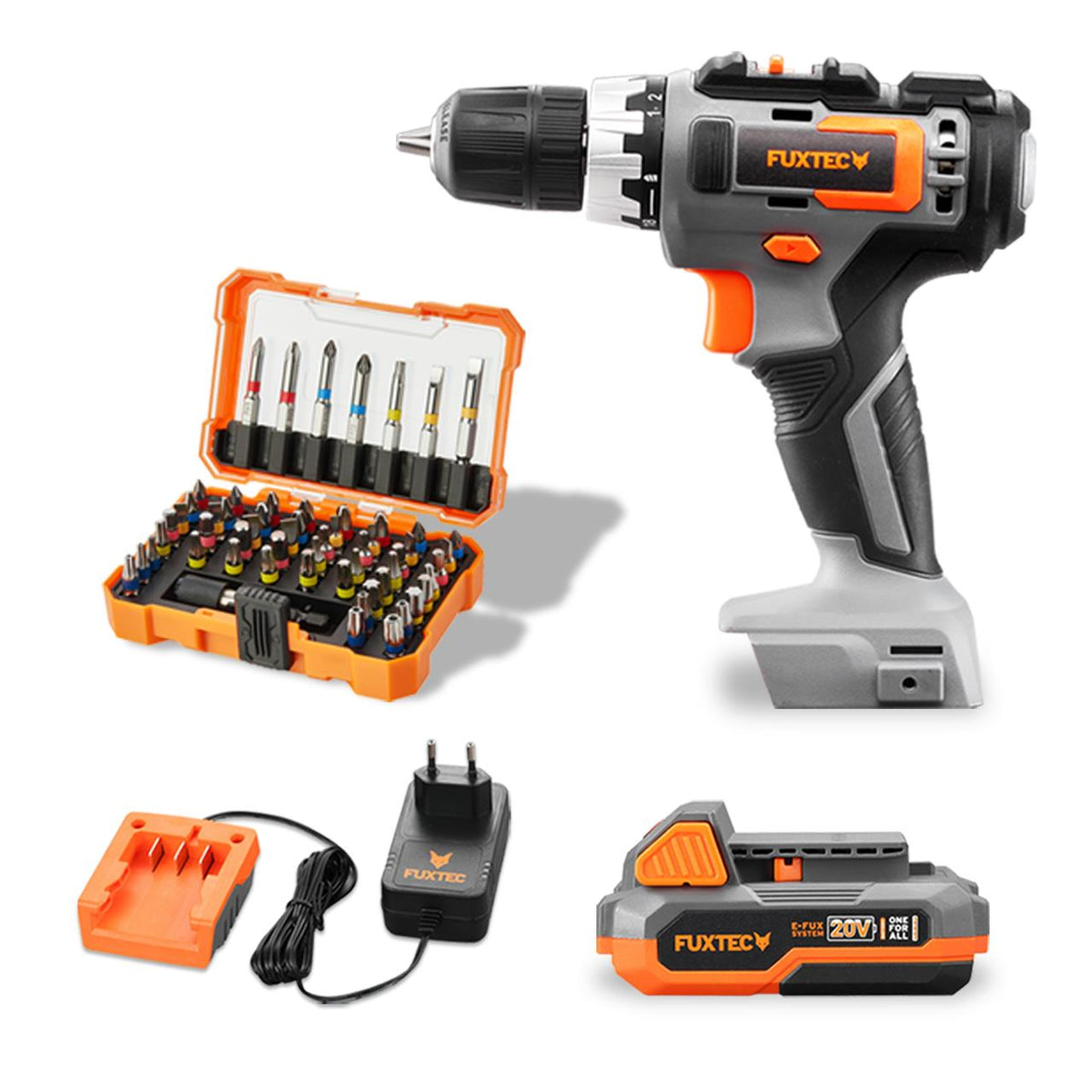FUXTEC - Visseuse sans fil 20V FX-E1BS20 et le kit d'embouts
